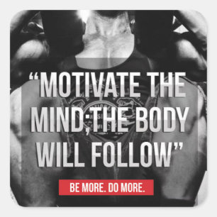 Sticker Carré Esprit et corps - Motivation de l'entraînement