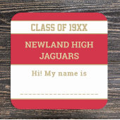 Sticker Carré Esprit scolaire ! balise de nom de réunion de clas