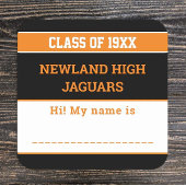 Sticker Carré Esprit scolaire ! balise de nom de réunion de clas