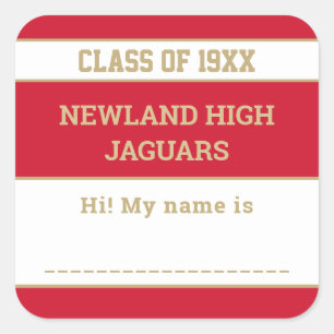 Sticker Carré Esprit scolaire ! balise de nom de réunion de clas