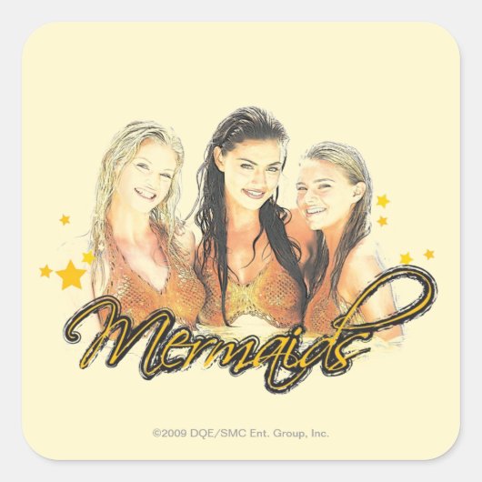Sticker Carré Esquisse de sirène (Devant)