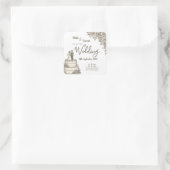 Sticker Carré Esquisse Vintage personnalisée Élégante calligraph (Sac)