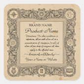 Sticker Carré Essential oil  Square Apothecary Style Labels (Devant)