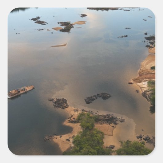 Sticker Carré Essequibo, plus long fleuve de Guyana, et 2 (Devant)