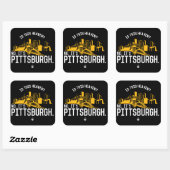 Sticker Carré Est-Ce Un Ciel ? C'est Pittsburgh. (Feuille)