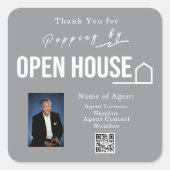 Sticker Carré Estate Open House Modern Chic Grey (Devant)