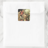 Sticker Carré Esther devant le roi Ahasuerus avec Haman envoyé (Sac)