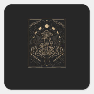 Sticker Carré Esthétique Cottagecore Champignon Goblincore Fungi