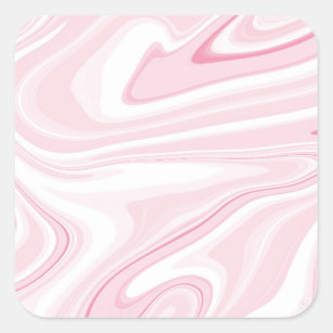Sticker Carré Esthétique Retro Liquid Swirl Peinture rose