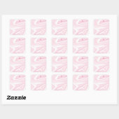 Sticker Carré Esthétique Retro Liquid Swirl Peinture rose (Feuille)