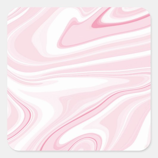 Sticker Carré Esthétique Retro Liquid Swirl Peinture rose (Devant)