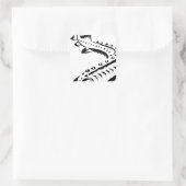 Sticker Carré Esturgeon tribal - Huso Beluga (Sac)