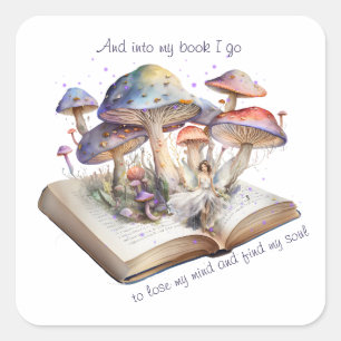 Sticker Carré Et dans mon livre, je vais pour perdre mon esprit
