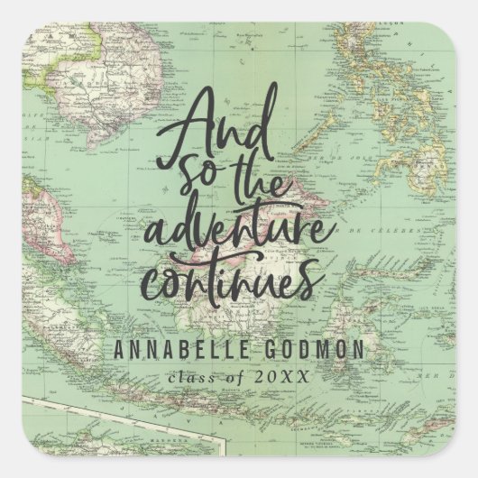 Sticker Carré Et donc l'aventure continue (Devant)