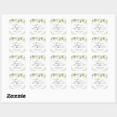 Sticker Carré Étaler Amour Vert Roses Blanches Mariage Sanitizer (Feuille)