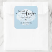 Sticker Carré Étaler l'amour non Germes Mariage Sanitizer main (Sac)