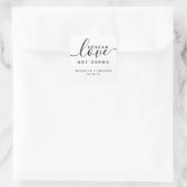 Sticker Carré Étaler l'amour non Germes Mariage Sanitizer main (Sac)
