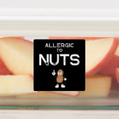 Sticker Carré étanche coloré d'allergie aux noix (Apposé)
