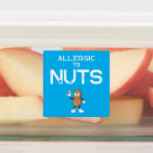 Sticker Carré étanche coloré d'allergie aux noix (Apposé)
