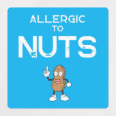 Sticker Carré étanche coloré d'allergie aux noix (Design 1)