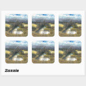 Sticker Carré étang d'automne (Feuille)