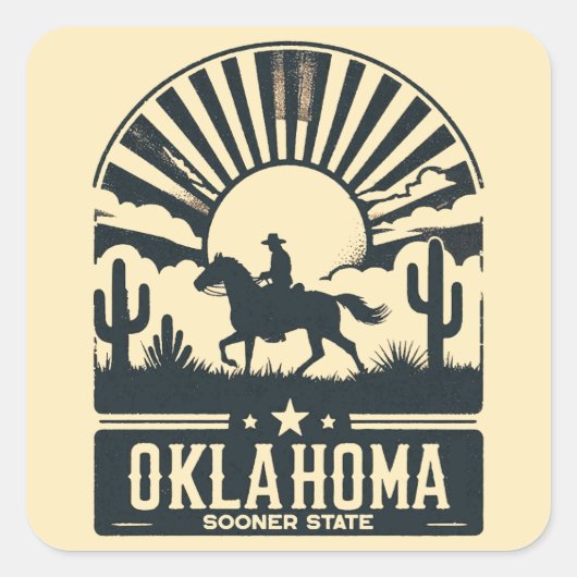 Sticker Carré État d'Oklahoma Sooner (Devant)