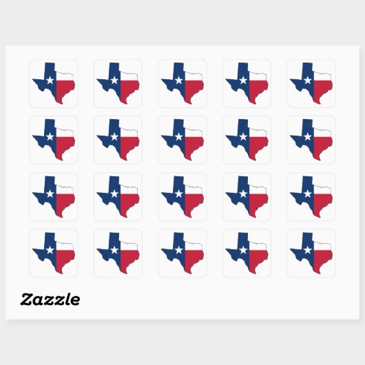 Sticker Carré État du Texas (Feuille)