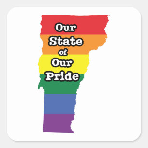 Sticker Carré État gay pride Vermont