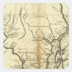 Sticker Carré États du Maryland et du Delaware