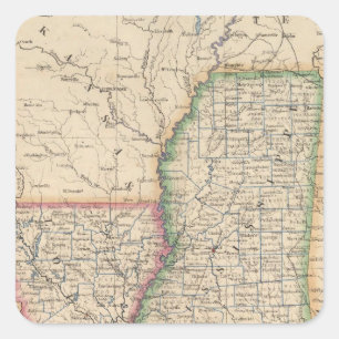 Sticker Carré États du Mississippi et de la Louisiane