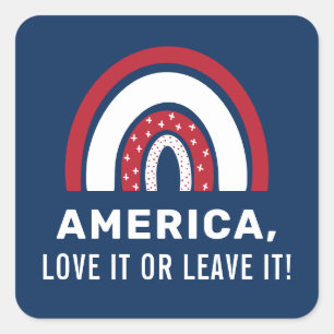 Sticker Carré États-Unis 4 juillet élégant patriotique américain