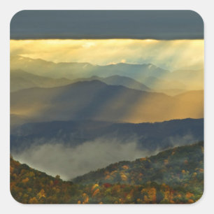 Sticker Carré États-Unis, Caroline du Nord, Great Smoky Mountain