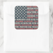 Sticker Carré États-Unis d'Amérique |États et capitales (Sac)