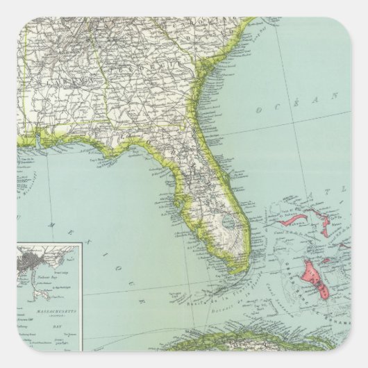 Sticker Carré États-Unis et Bahamas (Devant)