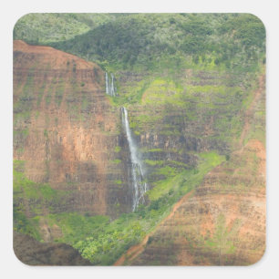 Sticker Carré États-Unis, Hawaï, Kauai, Waimea, Waimea Canyon
