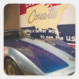 Sticker Carré États-Unis, Kentucky, Bowling Green : National Cor