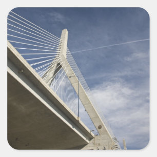 Sticker Carré États-Unis, Massachusetts, Boston. Le pont Zakim.