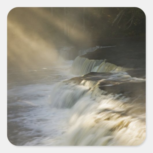 Sticker Carré États-Unis, Michigan, péninsule supérieure. Poutre (Devant)