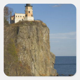 Sticker Carré États-Unis, Minnesota. Phare de Split Rock sur le