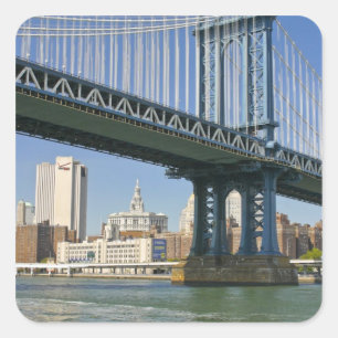 Sticker Carré États-Unis, New York, New York City. Pont de Manha