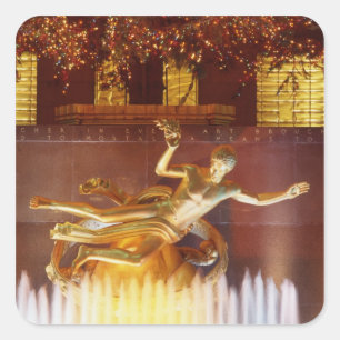 Sticker Carré États-Unis, New York, New York City, Statue de