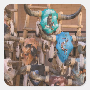 Sticker Carré États-Unis, Nouveau-Mexique, Père Noël Fe : Centre