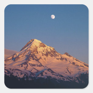 Sticker Carré États-Unis, Oregon, mont Hood. Le coucher de solei