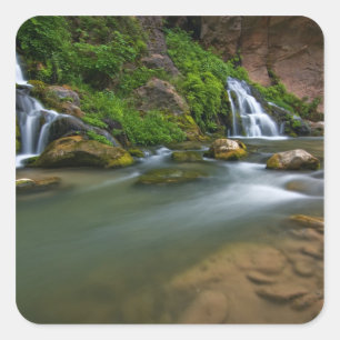Sticker Carré États-Unis, Utah, parc national de Zion. La Vierge