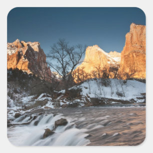 Sticker Carré États-Unis, Utah, parc national de Zion. Lever de
