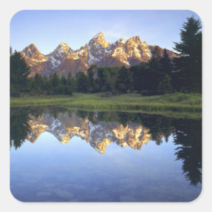 Sticker Carré États-Unis, Wyoming, Grand Teton National Park. Gr
