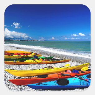 Sticker Carré Été Kayaking