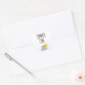 Sticker Carré Été noir (Enveloppe)