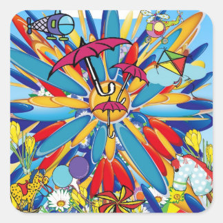 Sticker Carré Été Splash !