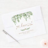 Sticker Carré Étendre l'amour pas les germes Eucalyptus Mariage (Enveloppe)